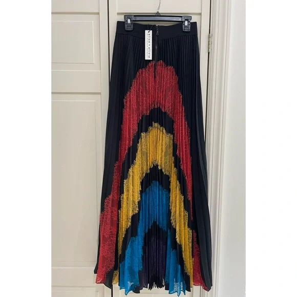 NWT Alice + Olivia pleated maxi pleated skirt - Picture 3 of 4